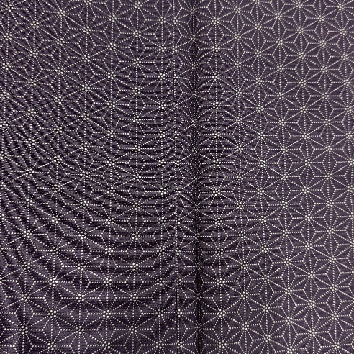  江戸小紋 身丈158 5 cm 裄丈62 S 袷 麻の葉 紫 正絹 小紋 着物