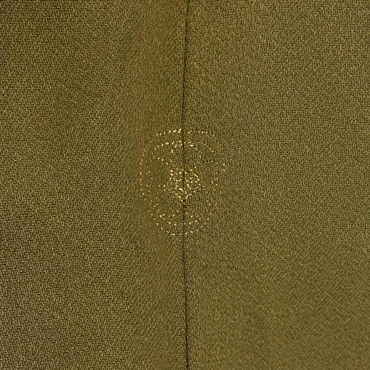  訪問着 身丈154 cm 裄丈62 S 袷 菊 橋 金銀彩 箔 薄茶色 正絹 一つ紋 訪問着 付け下げ 着物