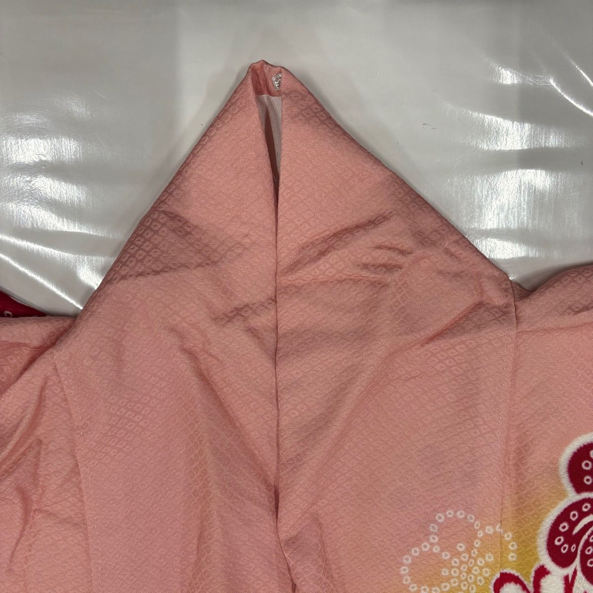  振袖 身丈163 cm 裄丈68.5 L 袷 梅 菊 金糸 ぼかし ピンク 正絹 振袖 着物