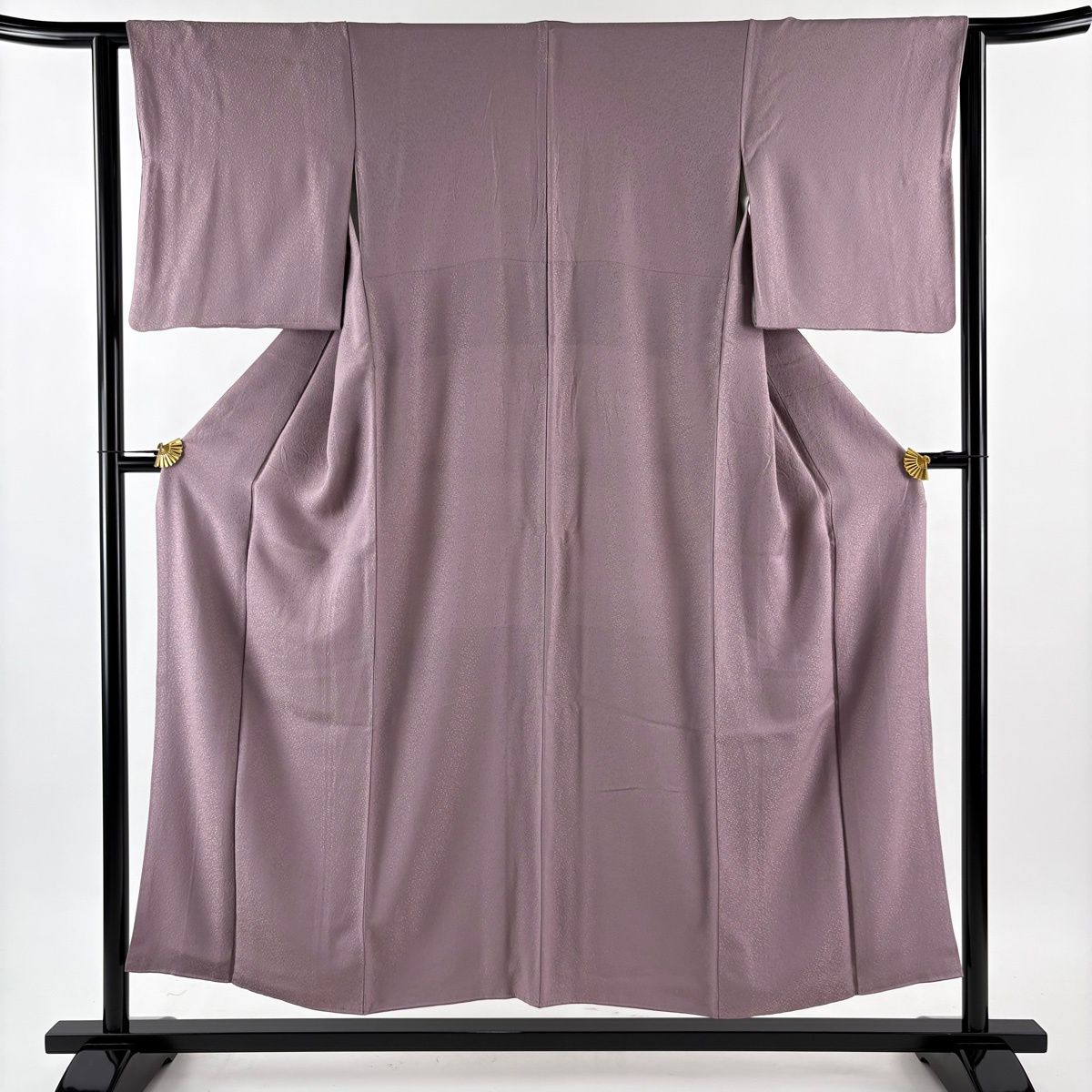 小紋 身丈151 cm 裄丈63.5 S 袷 やまと 草花 紫 正絹 一つ紋