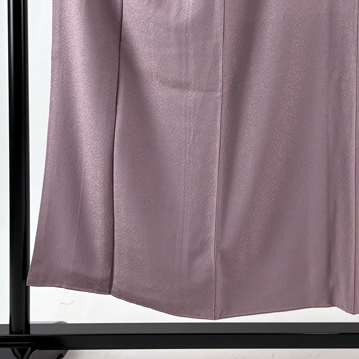 小紋 身丈151 cm 裄丈63.5 S 袷 やまと 草花 紫 正絹 一つ紋