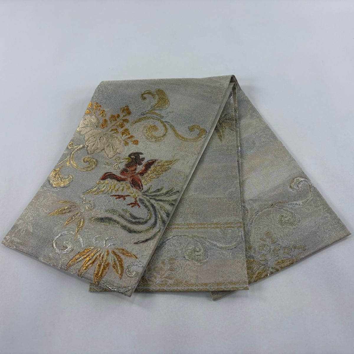 美品】 袋帯 逸品 誉田屋源兵衛 落款 夏帯 関西仕立て 桐竹 鳳凰 金