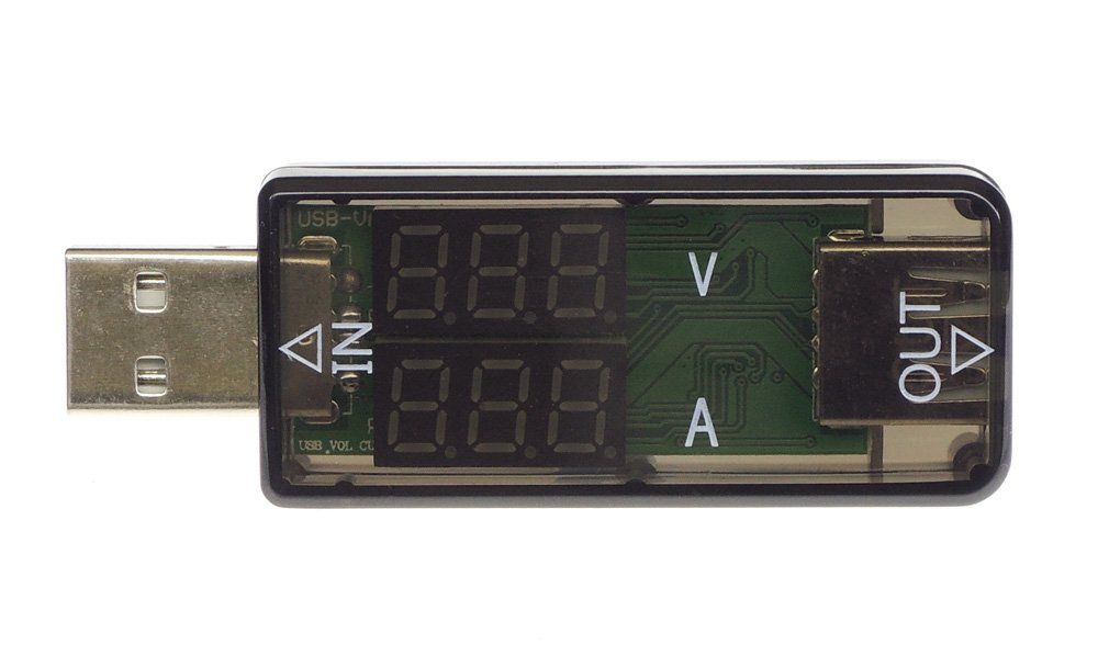 KAUMO USB電流電圧計 数値が大きくはっきり見えるシンプル設計 ディスプレイ 赤 青