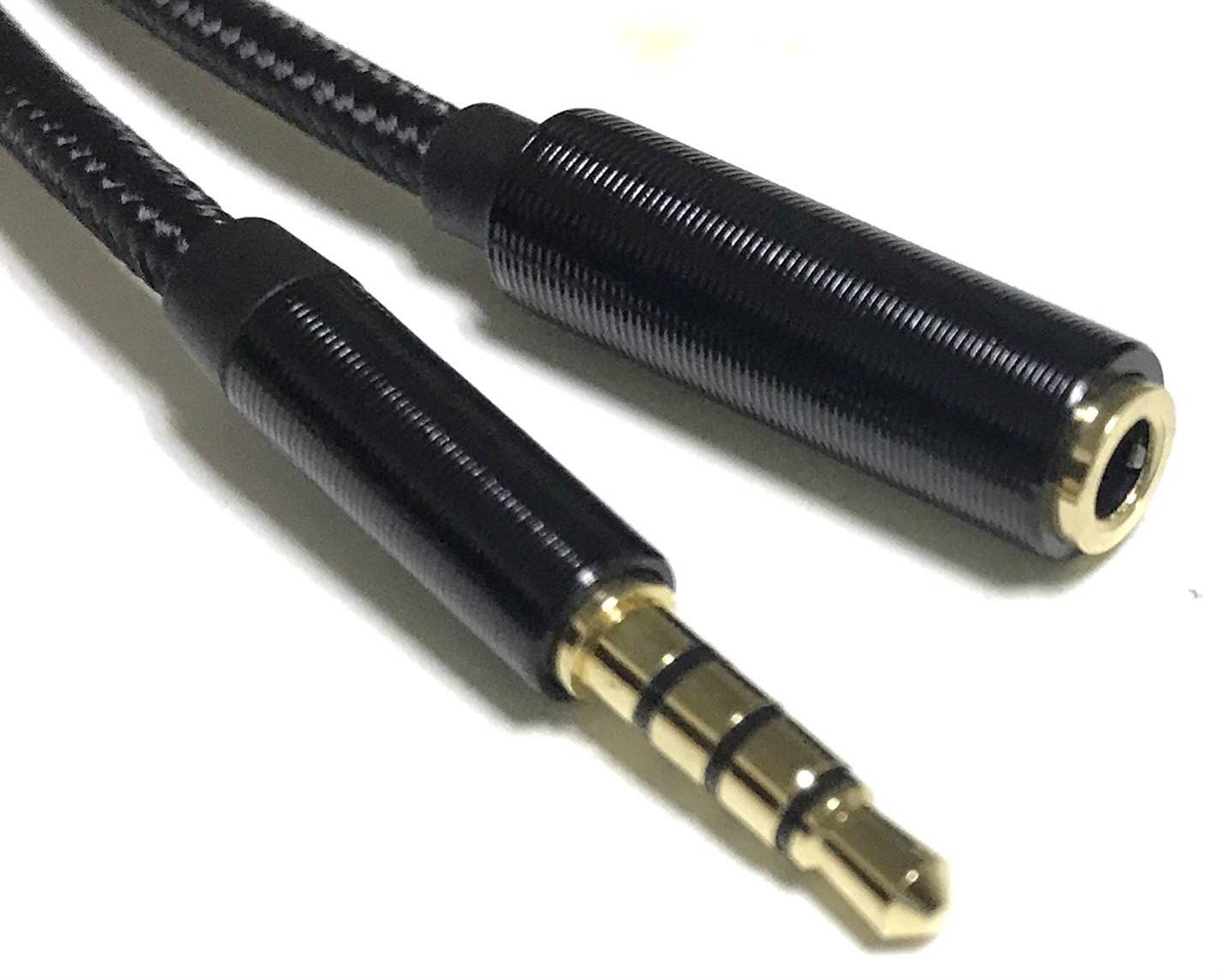 Access 100 cm イヤホン 延長コード 3.5 mm ４ ステレオミニプラグ ヘッドホン 延長 オーディオケーブル ナイロン2重編みケーブル for 車 AUX スマートフォン タブレット スピーカー テレビ ヘッドセットなどに対応 1.0