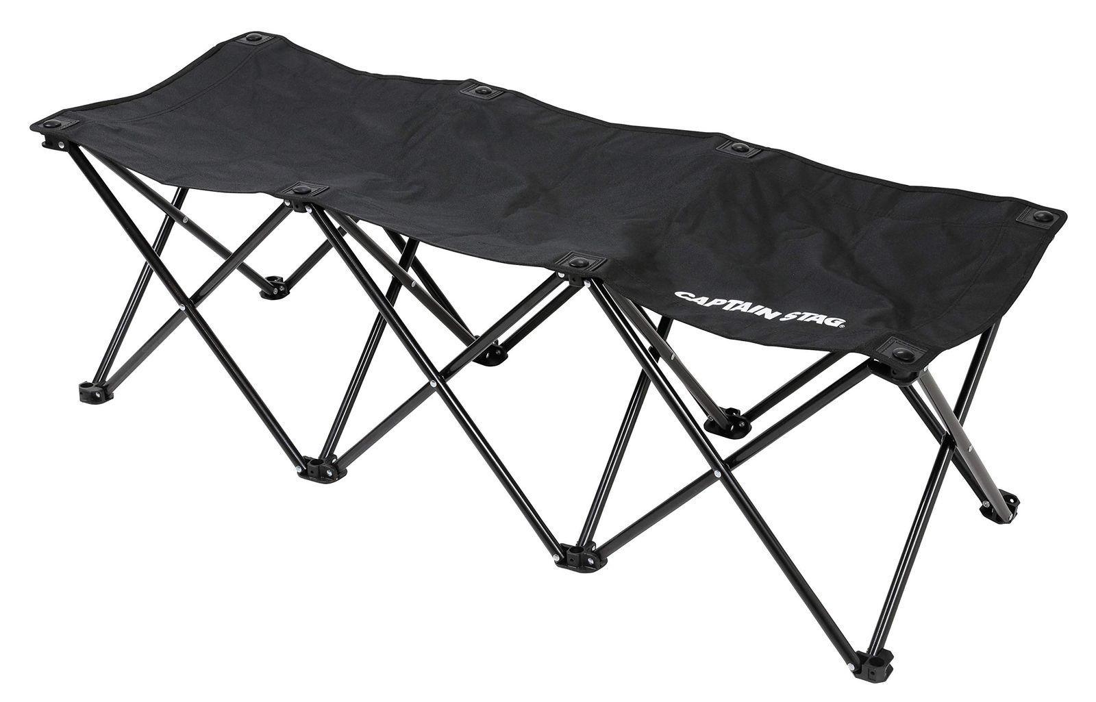 キャプテンスタッグ CAPTAIN STAG ベンチ チェア コンパクトベンチ 3人掛け ブラック グラシア UC 1679