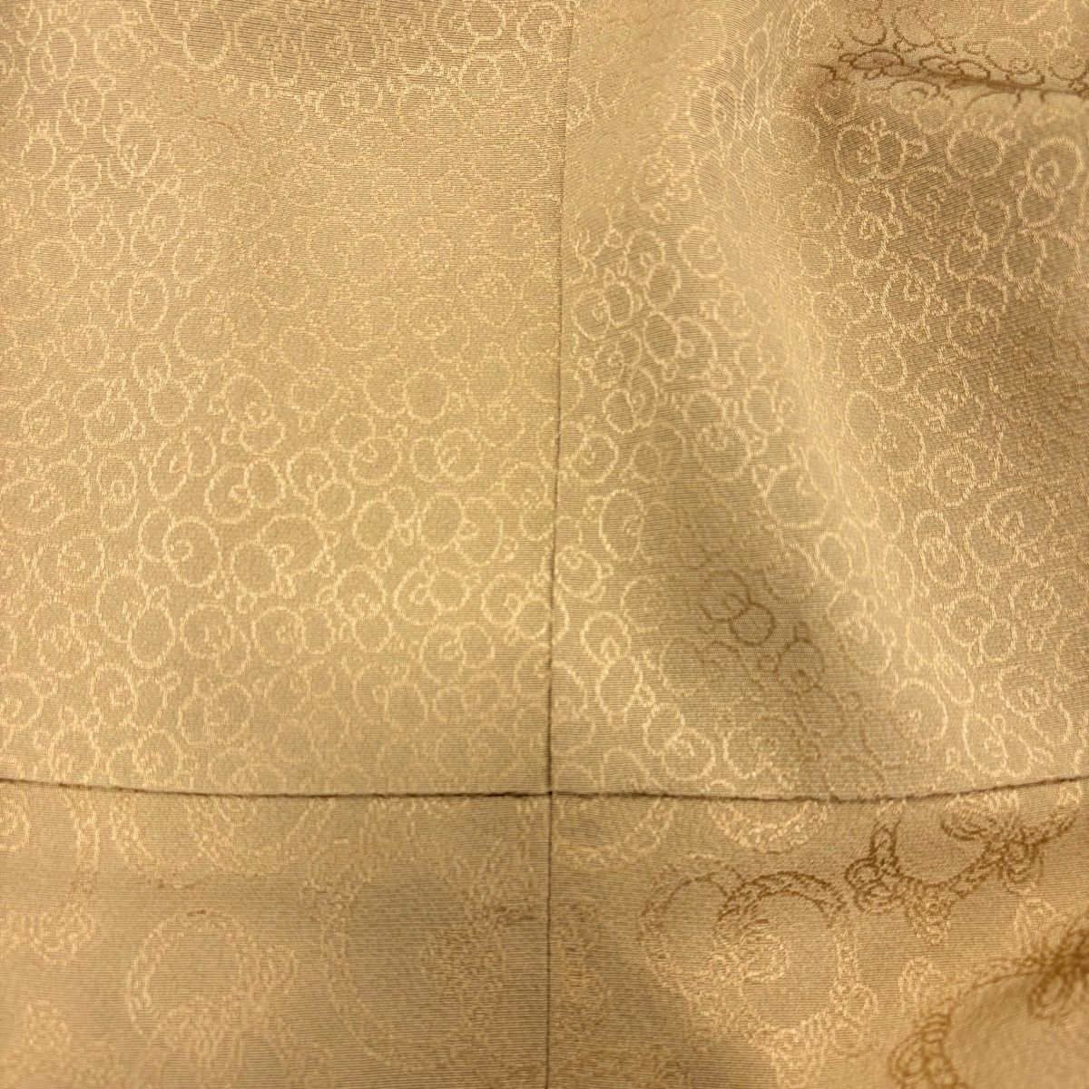  道行 身丈98 cm 裄丈64 M 和装コート 被布衿 地紋 薄茶色 正絹 秀品 羽織 着物 浴衣