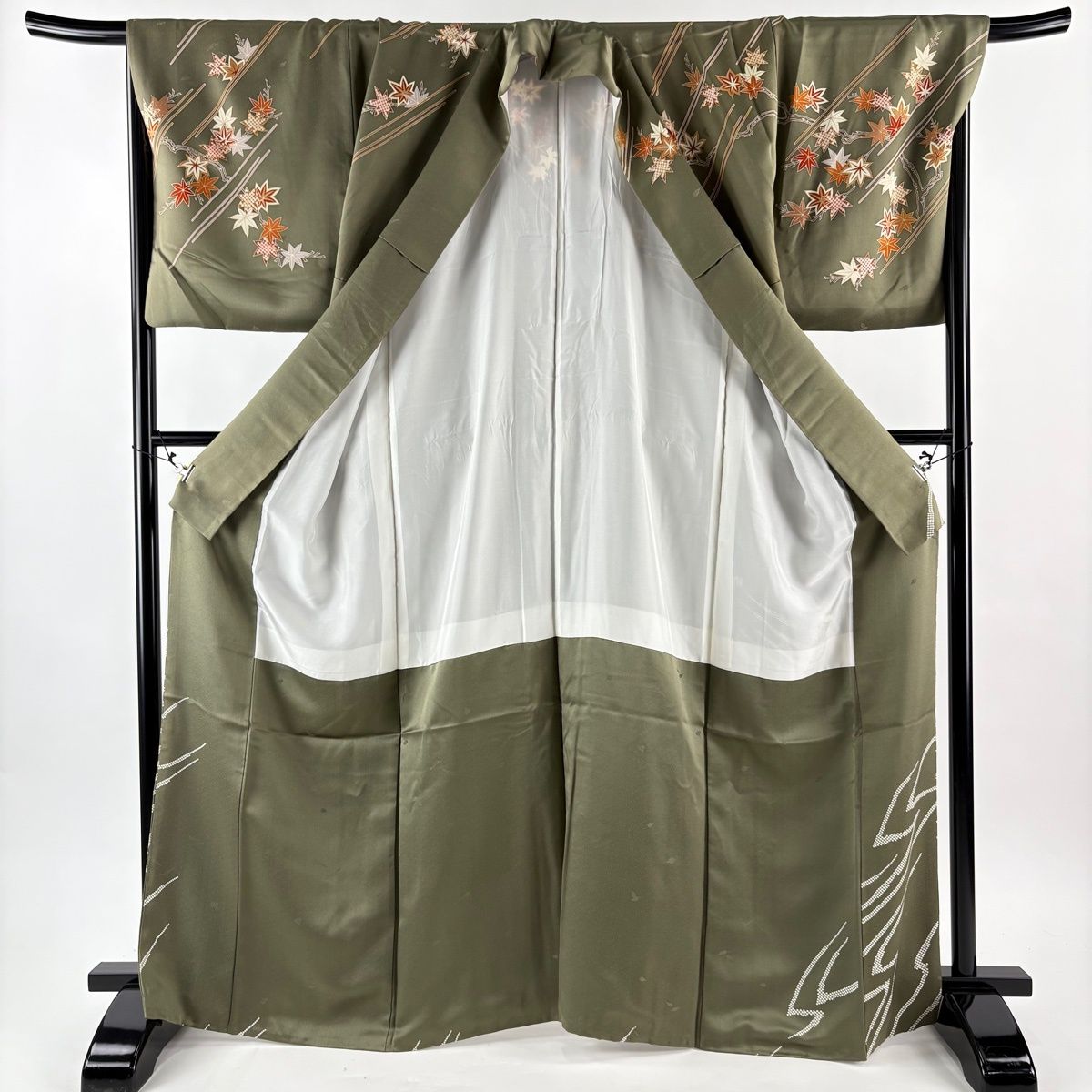 緑色 グラデーション　中国刺繍 訪問着　袷　正絹 2374e1d60551c498edef8657a5c2c5