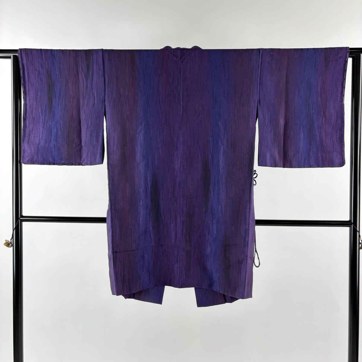 道中着 身丈94 cm 裄丈63 S 和装コート ほていや 落款 地紋 ぼかし 紫 正絹 秀品