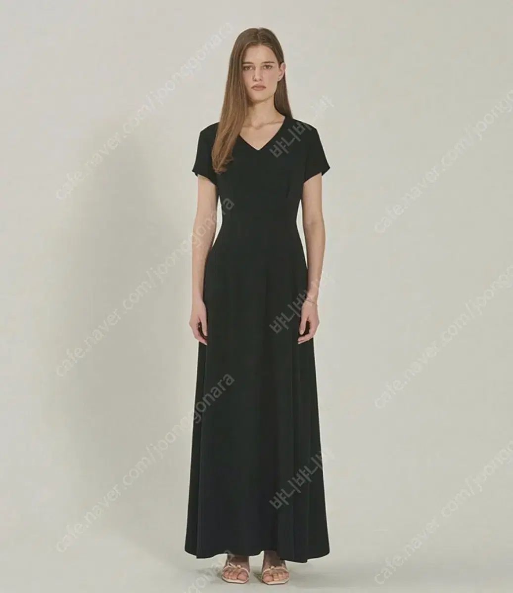 シエsie ハーフ スリーブ リブ ドレス ブラックM