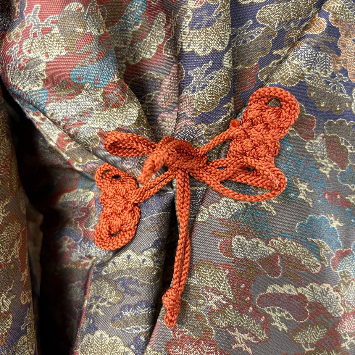  道中着 身丈98 cm 裄丈65 M 和装コート 笠松 灰茶 正絹 秀品 羽織 着物 浴衣