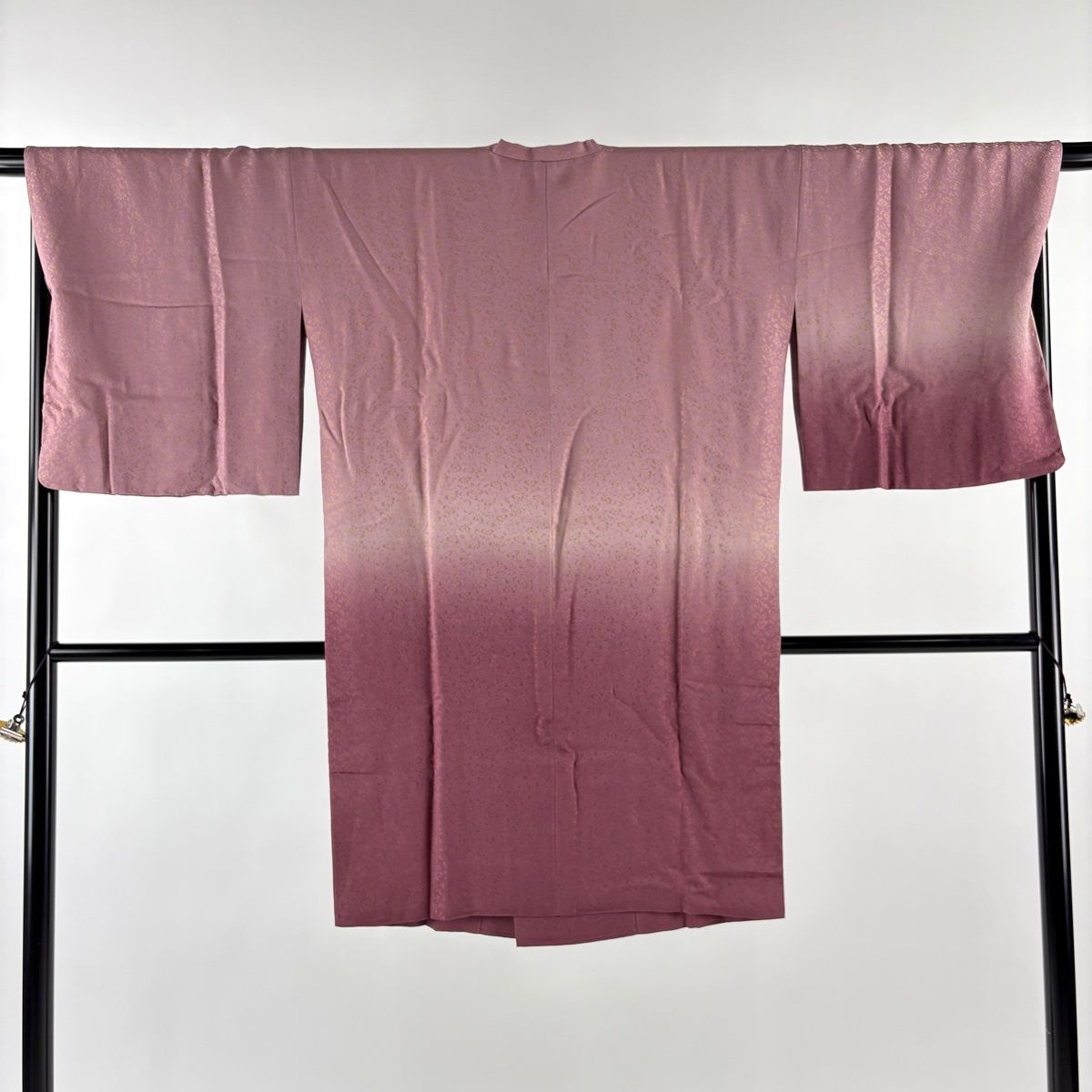 道行 身丈101 cm 裄丈68.5 L 和装コート 角衿 ほていや 花唐草 ぼかし 灰紫 正絹 秀品