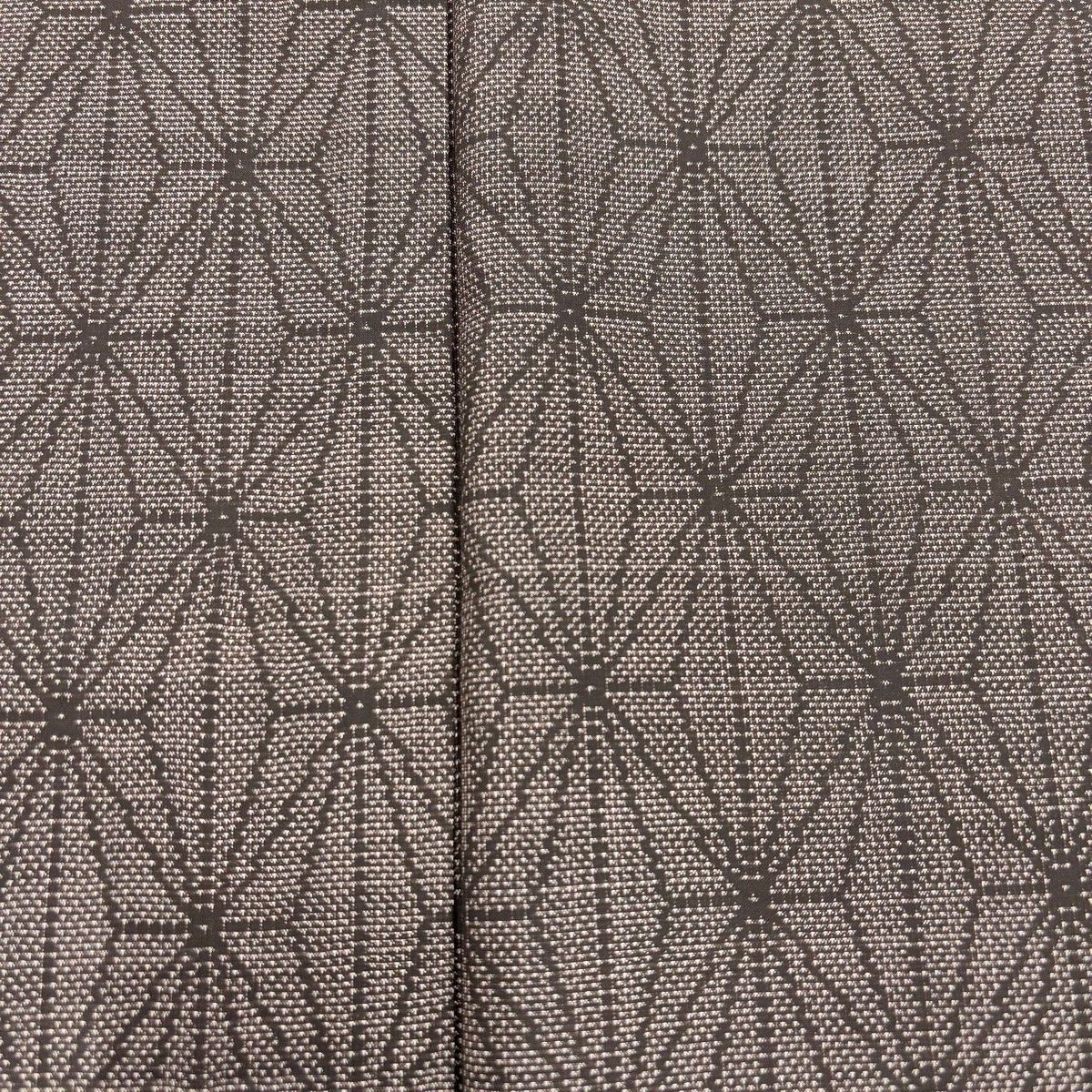  紬 身丈157.5 cm 裄丈63 S 袷 麻の葉 焦茶色 正絹 秀品 紬 着物