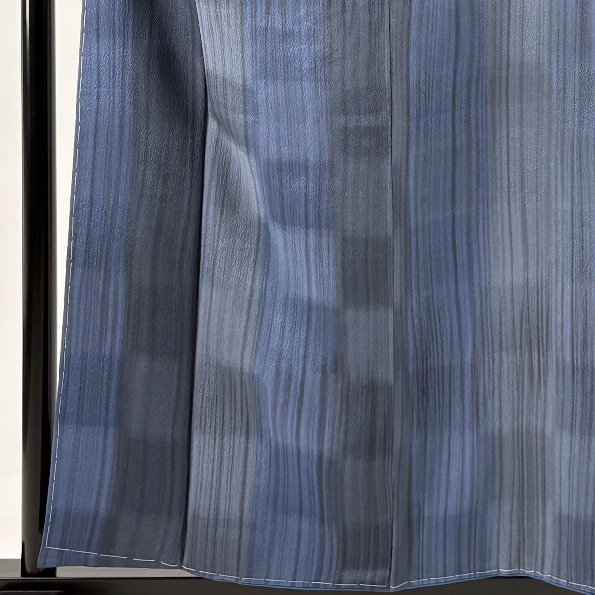小紋 身丈157 cm 裄丈63 S 袷 縦縞 市松 青灰色 正絹 秀品