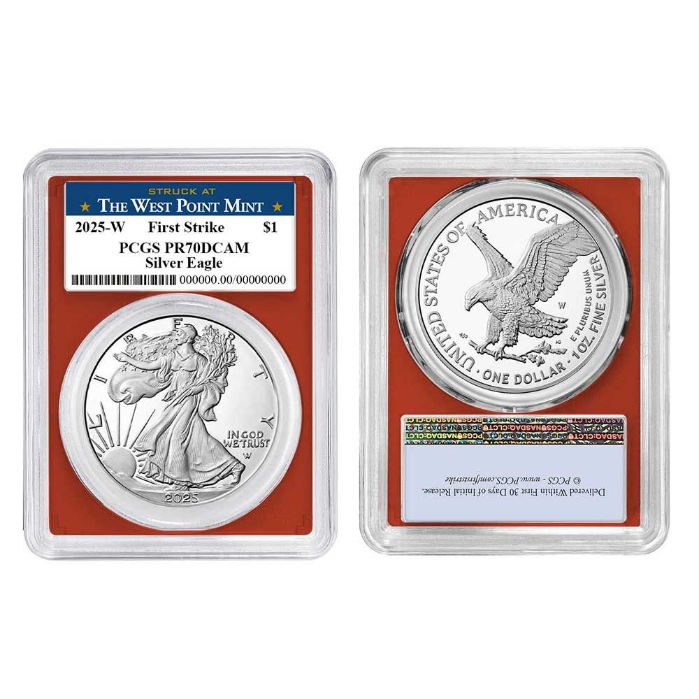 2025 W Proof 1 American Silver Eagle 3 pc Set PCGS FS West Point Label