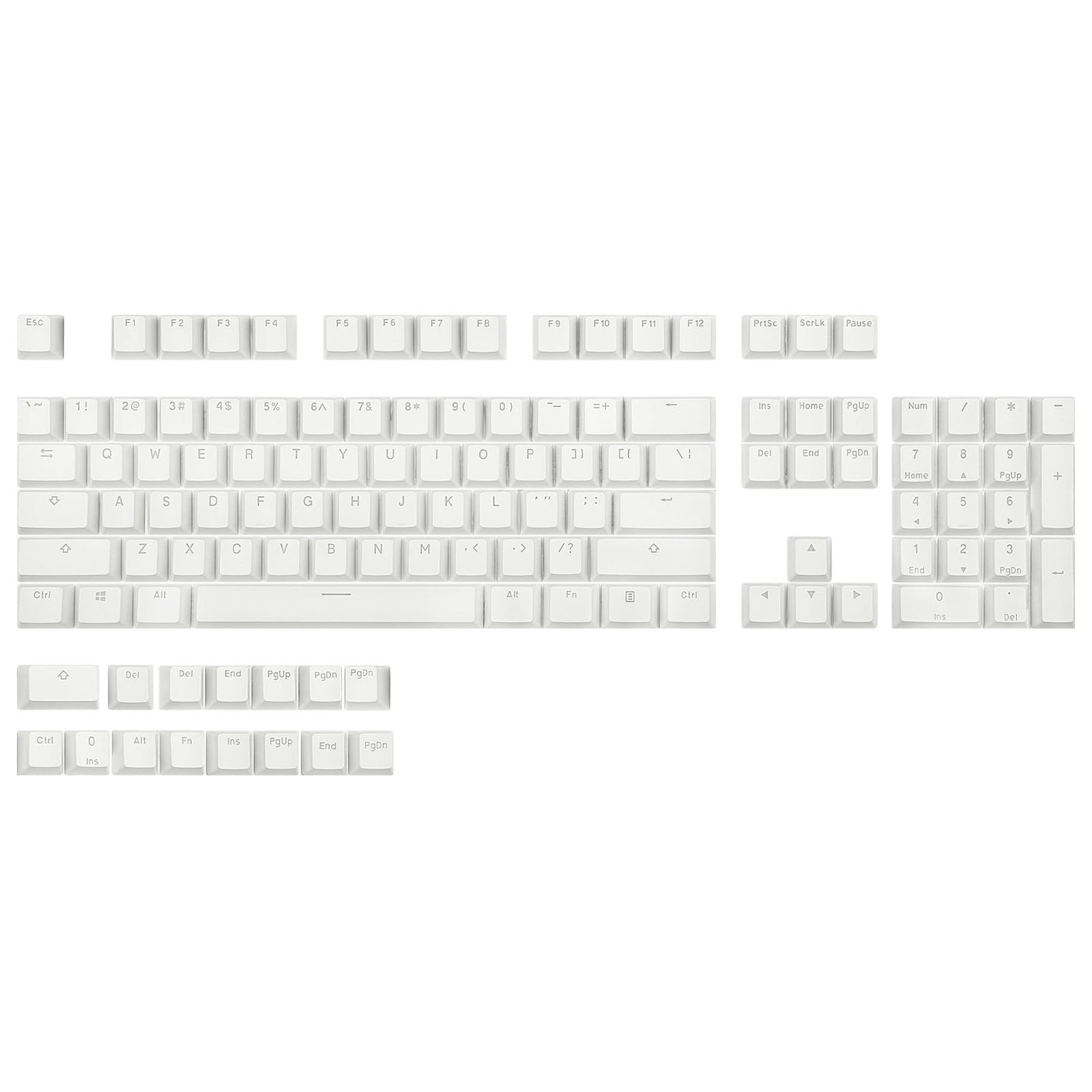 新品 Happy Balls PBT キーキャップ バックライト付き ダブルショット チェリー MX キーキャップ フィット 61 68 75 84 87 96 104 MXスイッチ メカニカルキーボード (ホワイト119キーセット)