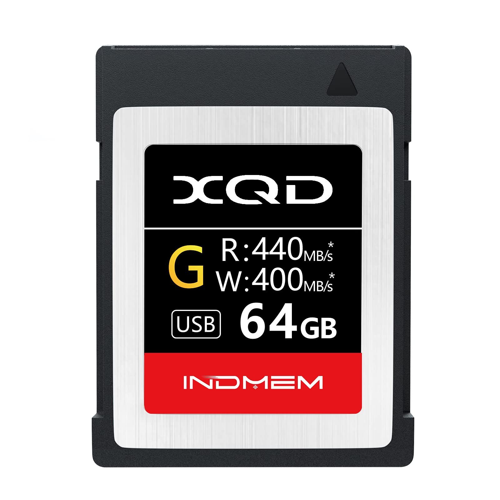 INDMEM XQDメモリーカード 64 GB 書き込み速度400 MB s 読み出し速度440