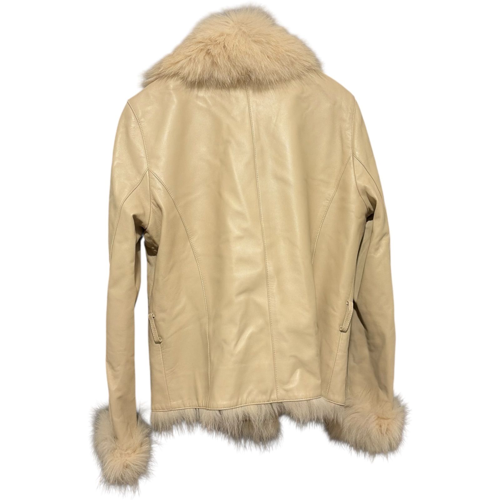 値下げ！BALMAIN ベージュ レザージャケット L.L. ZM1704 BALMAIN バルマン ラムレザー テーラードジャケット 本革