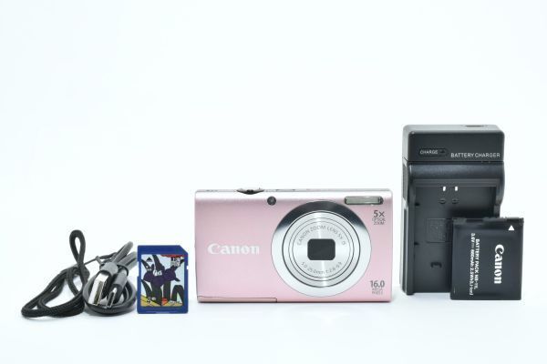 極美品｜Canon PowerShot A2400IS 1600万画素 光学5倍ズーム ピンク