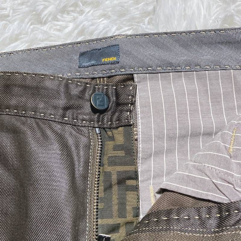FENDI フェンディ ストレッチパンツ ズッカ柄 コットン ライクラ