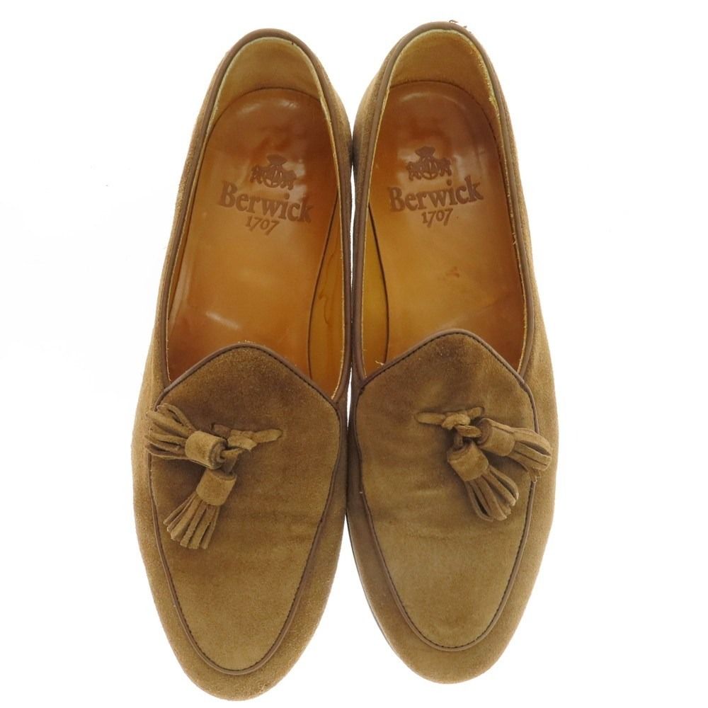 バーウィック BERWICK スエード タッセル ローファー ブラウン サイズ40 メンズ