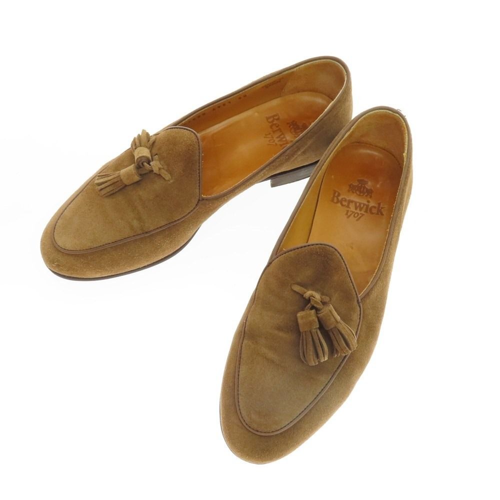 バーウィック BERWICK スエード タッセル ローファー ブラウン サイズ40 メンズ
