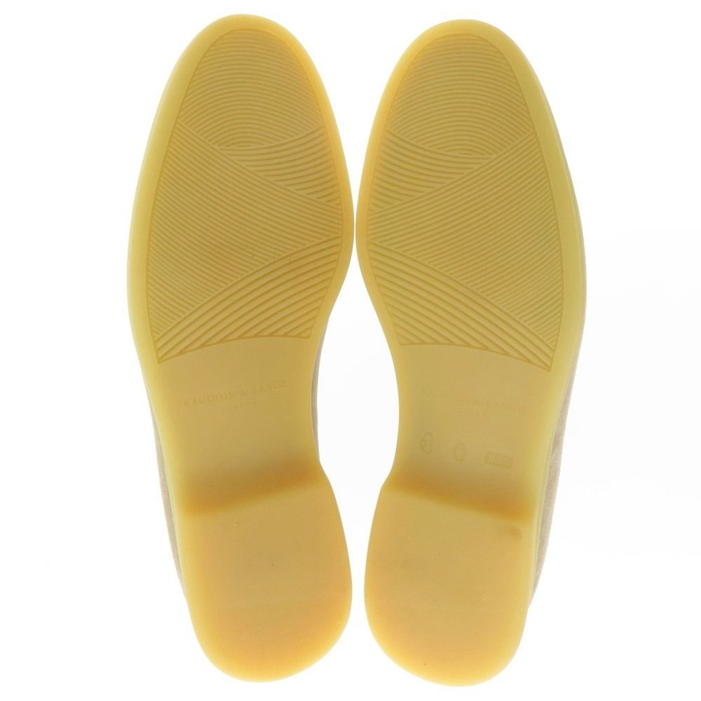  ボードインアンドランジ Baudoin Lange スエード ベルジャンシューズ ベージュ サイズ40 メンズ デッキシューズ 靴