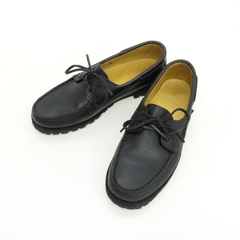 中古】パラブーツ Paraboot MALO デッキシューズ ブラック【サイズ7 1