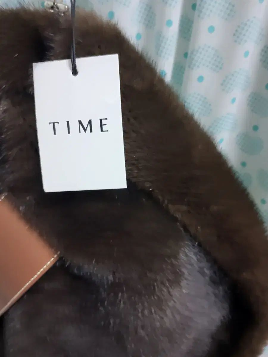 TIME タイム ファー ショルダーバッグ ブラウン