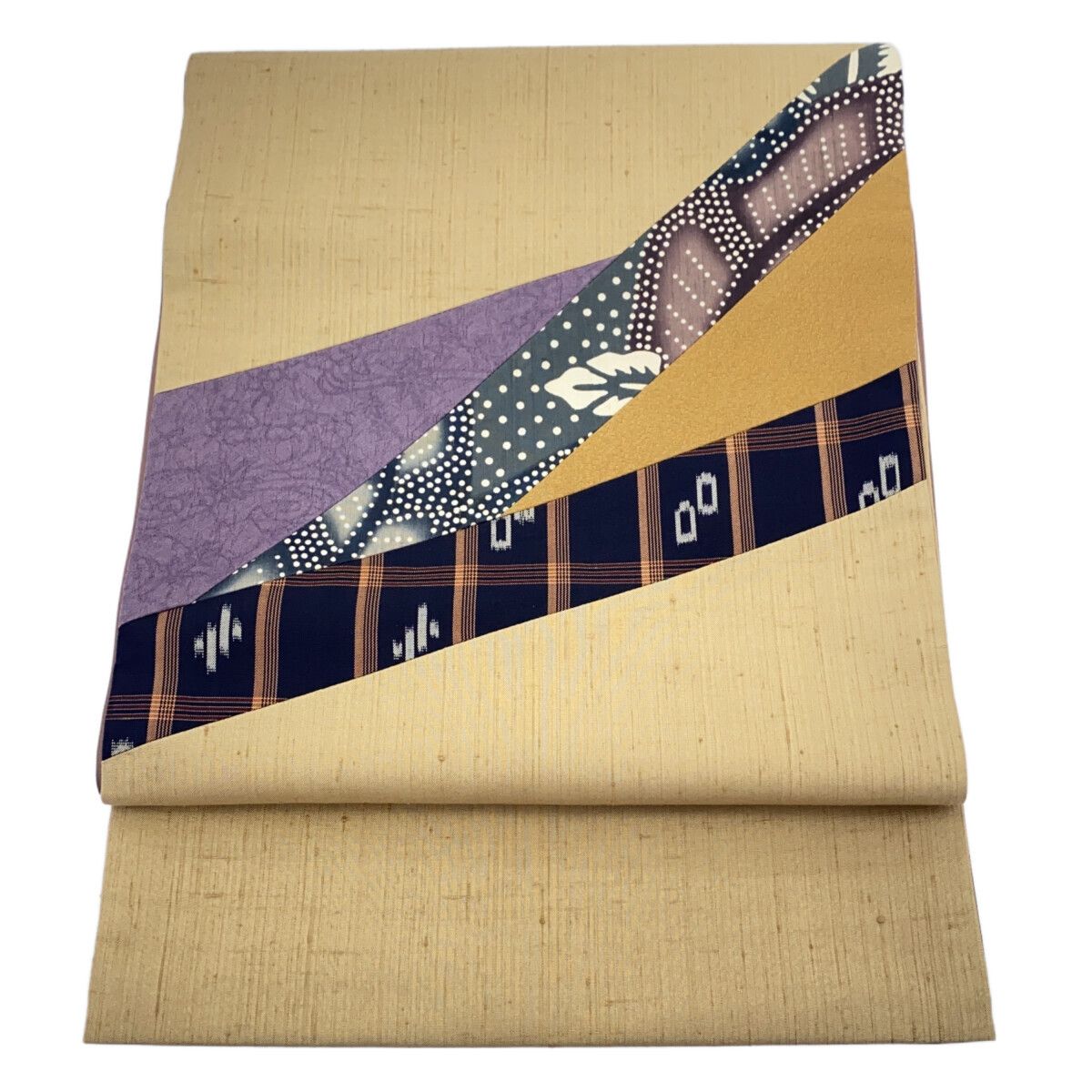 袋帯 紬 きりばめ ベージュ 仕立上がり 12168