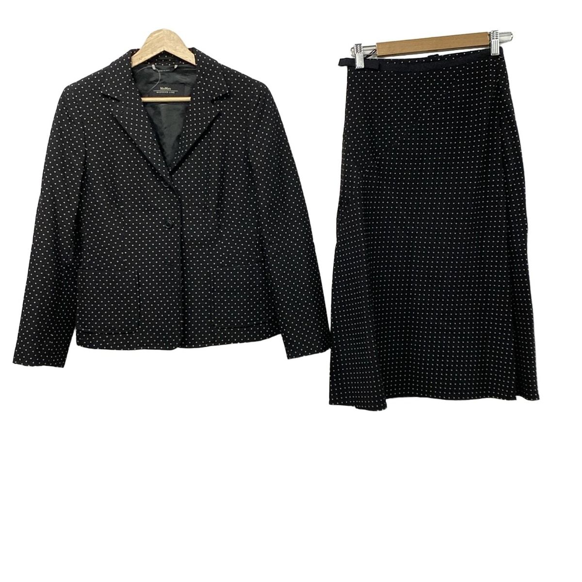 Max MaraWEEKEND マックスマーラウィークエンド スカートスーツ サイズJ I 38 レディース 黒 アイボリー ドット柄