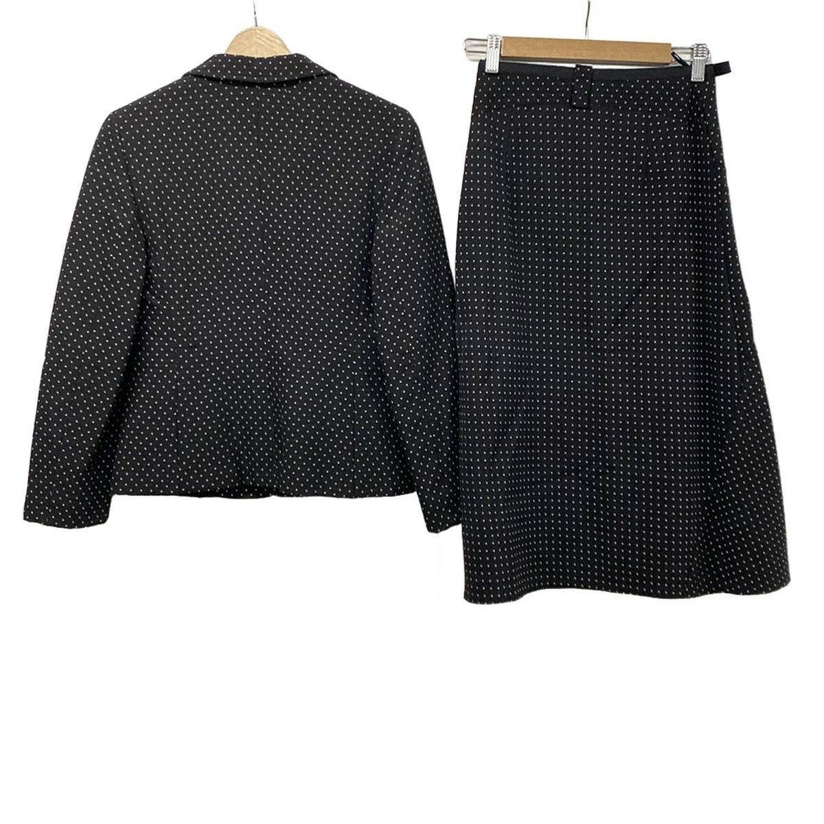 Max MaraWEEKEND マックスマーラウィークエンド スカートスーツ サイズJ I 38 レディース - 黒×アイボリー ドット柄