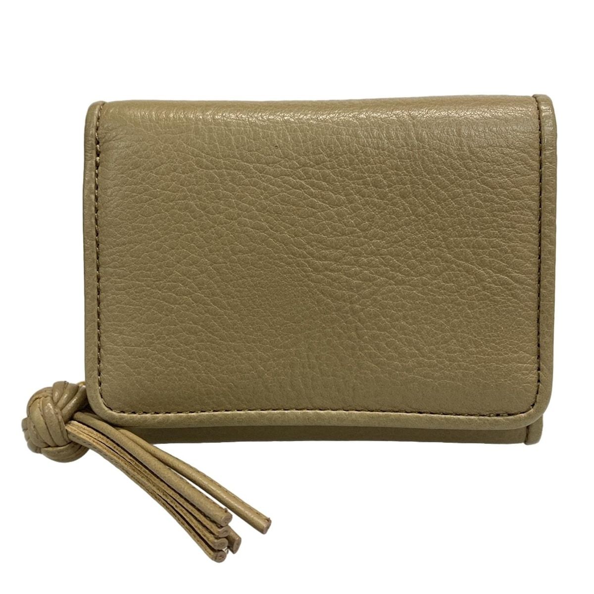 土屋鞄製造所 ツチヤカバンセイゾウショ 3つ折り財布 ベージュ レザー