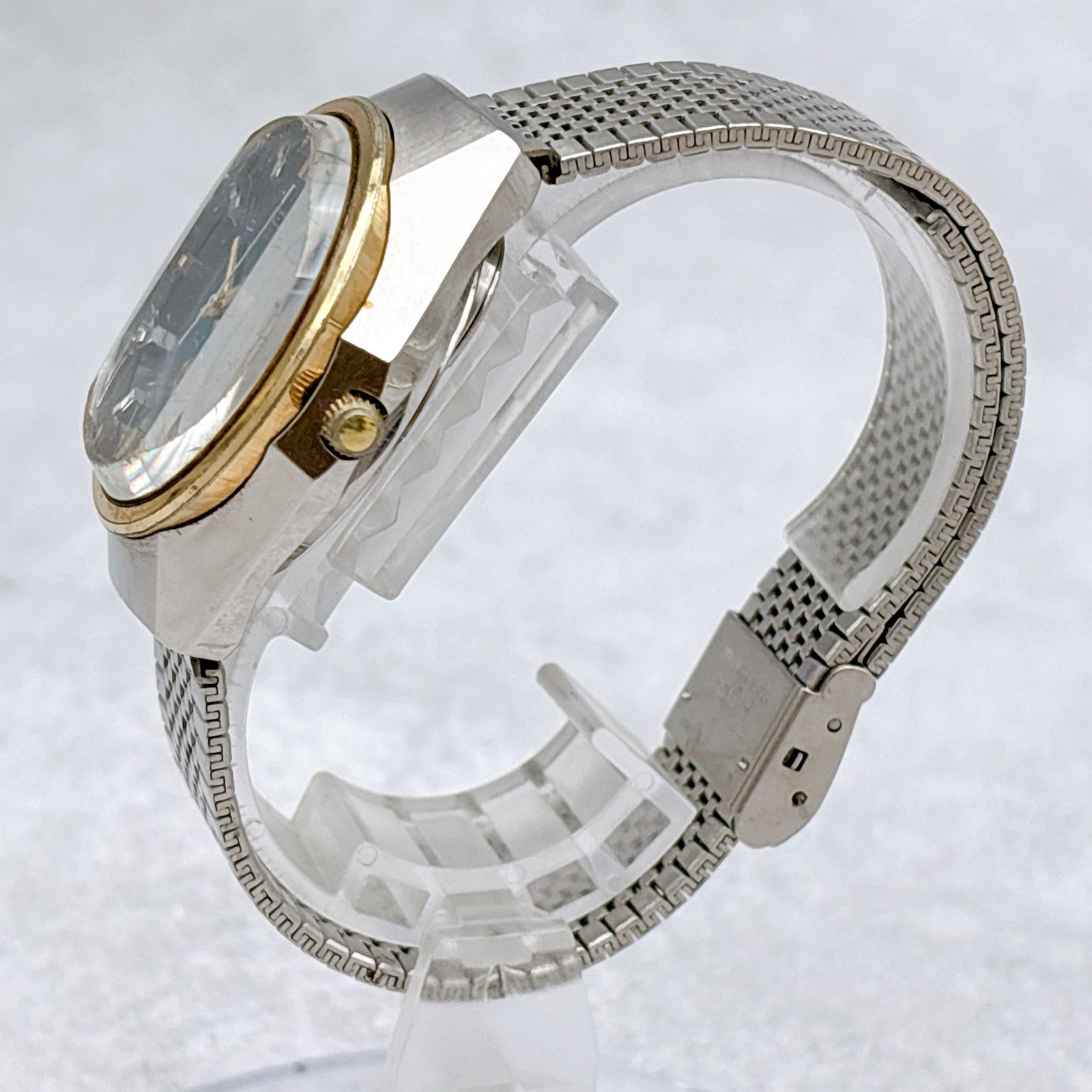 稼働品】SEIKO カットガラス クォーツ 腕時計 コンビ 3863-7020 稼働品