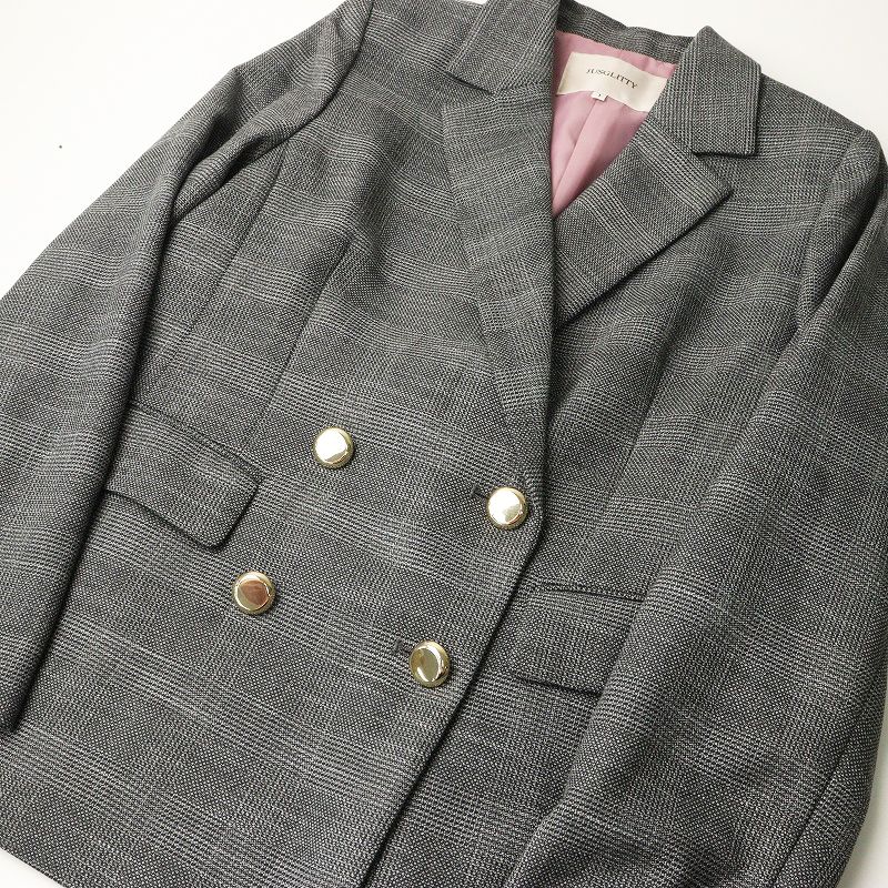 【2025AW 美品】ジャスグリッティー　チェックテイラードジャケット 2025AW 新品・未使用】ジャスグリッティー チェックテイラード