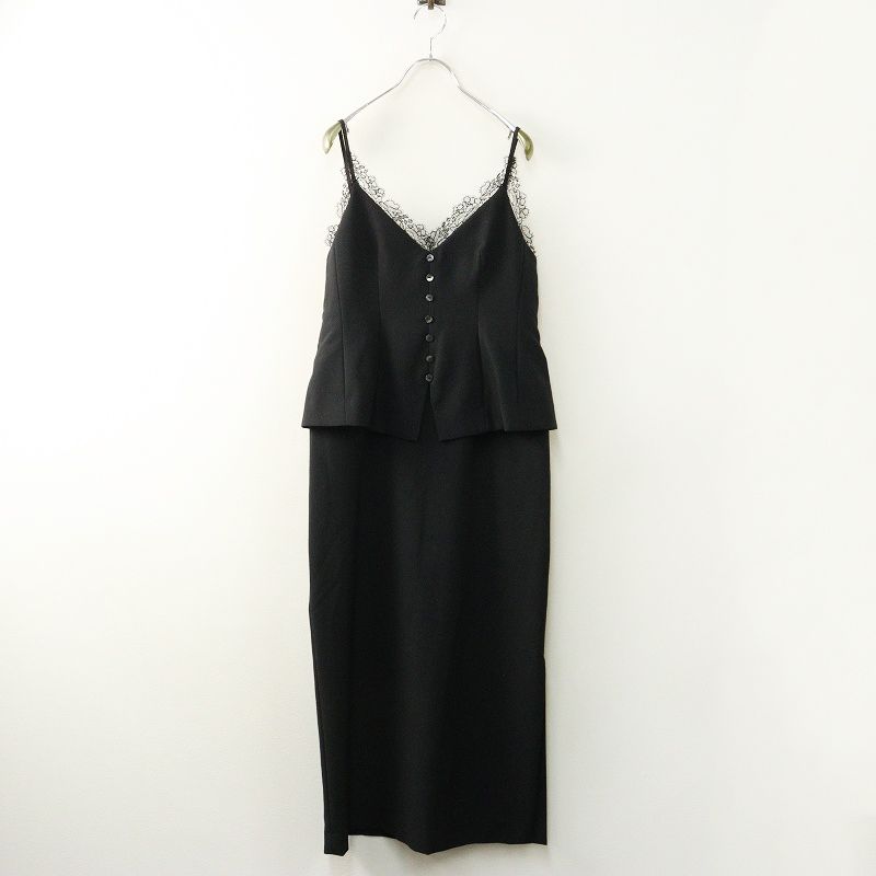定2.5万 2025 AW ジャスグリッティー ペプラムキャミジャンスカ 1 ブラック┃
