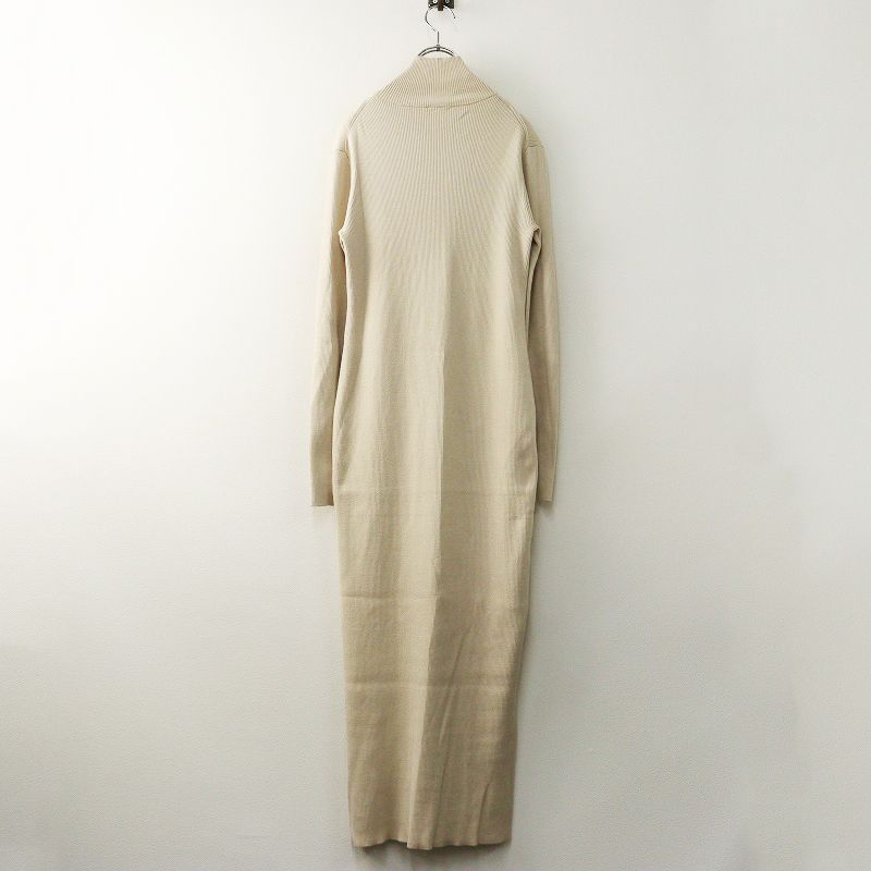 定価22000円 2025 AW ノーブル NOBLE スピック＆スパン RY PLリブハイネックロングワンピース 38 ベージュ┃ドレス