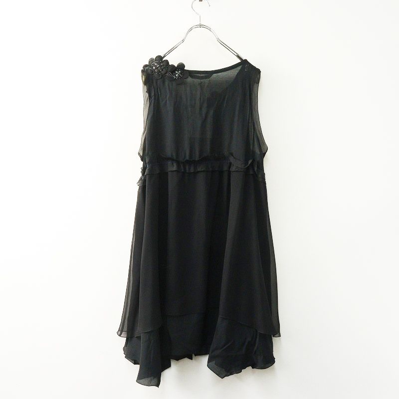 ＊ALBEROBELLO＊ブラックノースリーブワンピース 美品 アルベロベロ オレボレブラ ALBEROBELLO OLLEBOREBLA ぶたさん 花