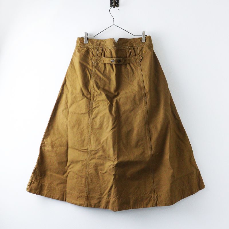 定価3.8万 45 R rpm フォーティファイブアール 高密度ダックのフ スカート 2 ブラウン コットン ロング
