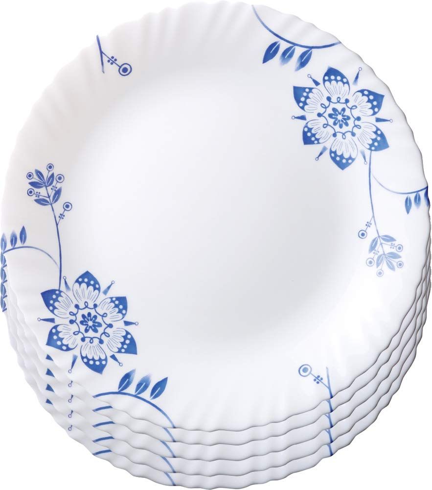 iwaki イワキ 耐熱ガラス 食器 耐熱皿 強化ガラス食器 グランドフルール柄 大皿 25 cm 5点セット 電子レンジ対応 B 22222 GF