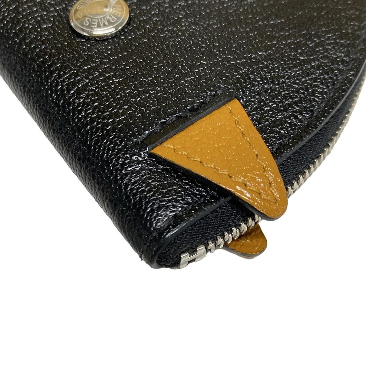  HERMES エルメス コインケース - 黒×ライトブラウン その他 折り財布