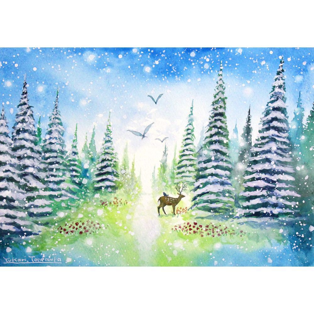 原画）心を映す森【SMサイズ／水彩画／#2912】 - メルカリ