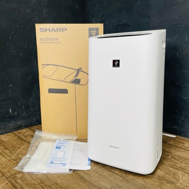 シャープ 除加湿空気清浄機 SHARP KI SD 50 W 製 プラズマクラスター ホワイト 124023 23336
