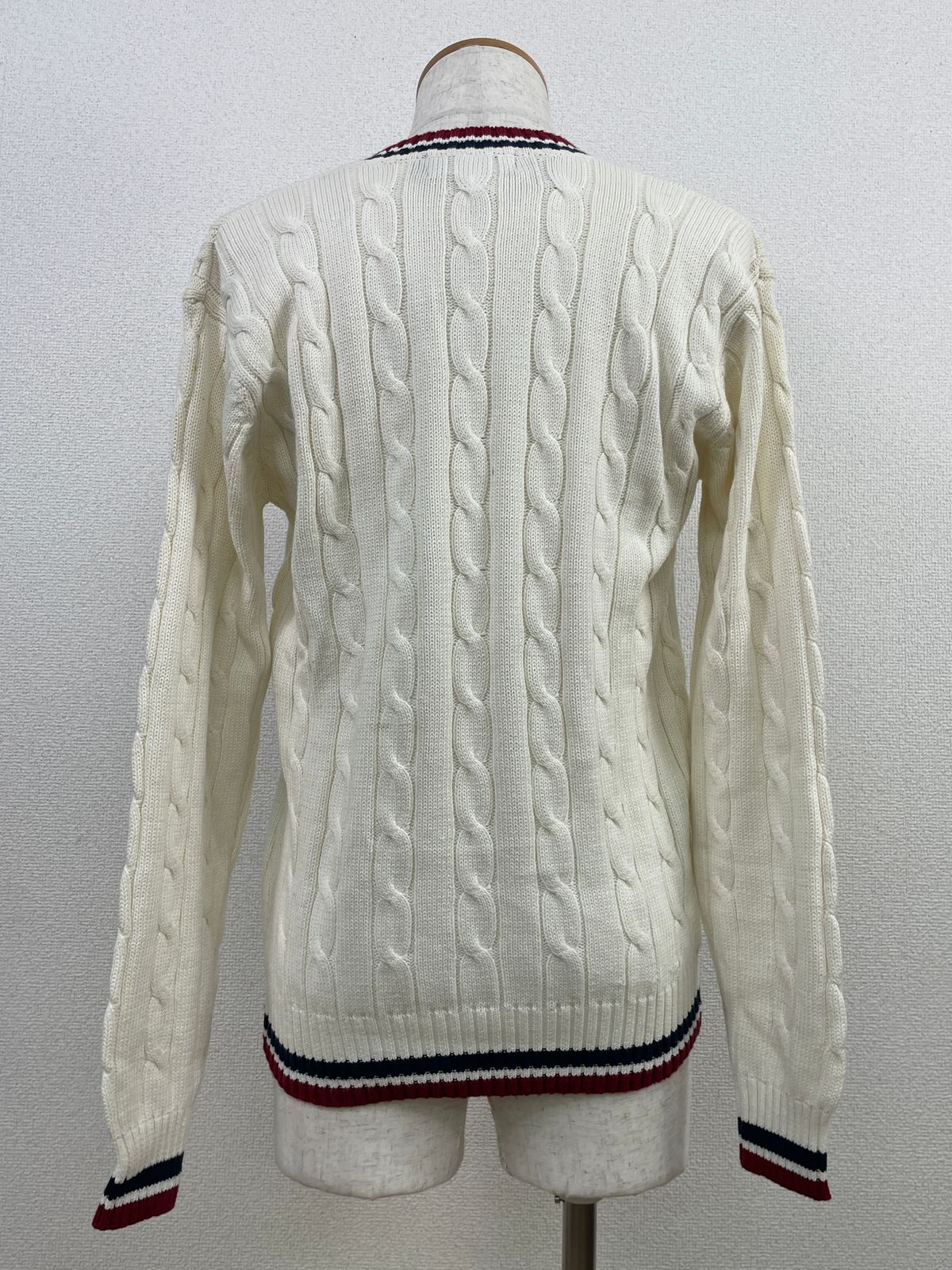 90s~ LANDS\u0027END cotton knit sweater デッドストック INDYS L 