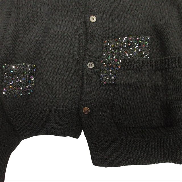 美品 ワイズ Y's スパンコール ポケット アシンメトリー カーディガン