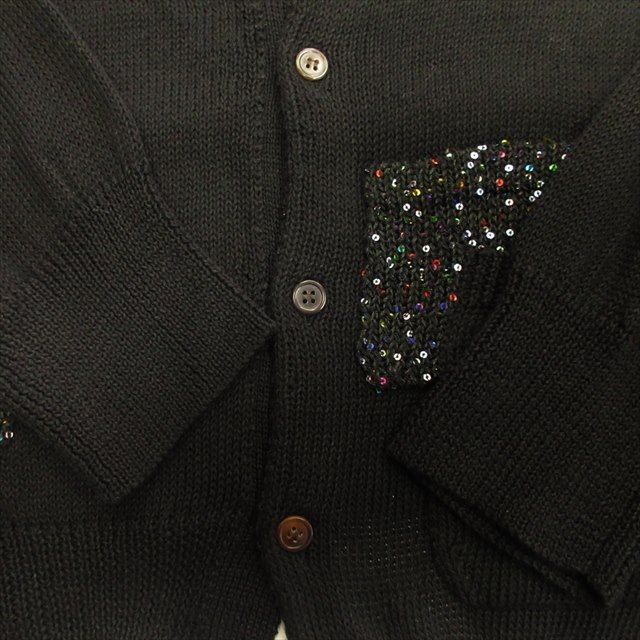 美品 ワイズ Y's スパンコール ポケット アシンメトリー カーディガン