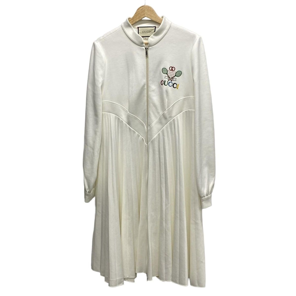 グッチ GUCCI ワンピース シルク フローラ ビー 刺繍 ホワイト 38 M グッチ GUCCI ワンピース シルク フローラ ビー 刺繍 ホワイト 38 M