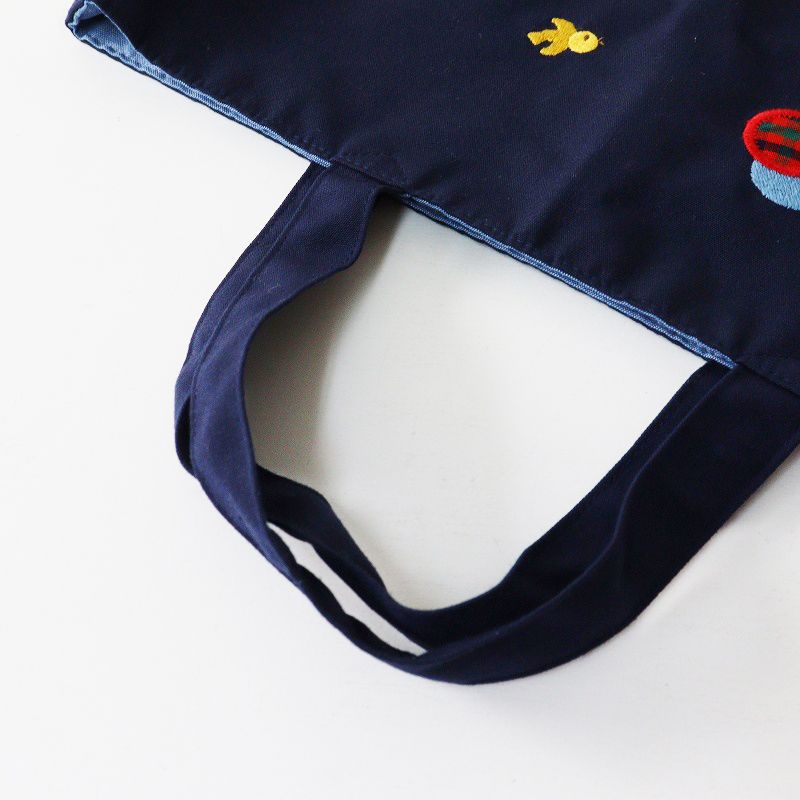 【新品未使用未開封】familiar トートバッグ　風船 美品 ファミリア familiar レッスンバッグ ＼ネイビー 風船 アップリケ