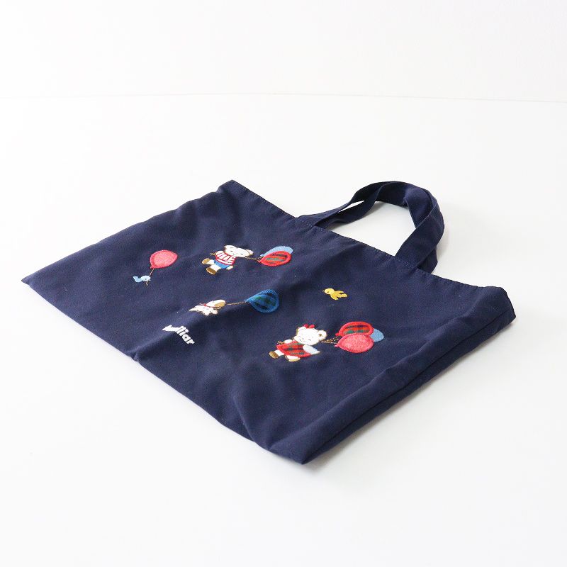 美品 ファミリア familiar レッスンバッグ ＼ネイビー 風船 アップリケ
