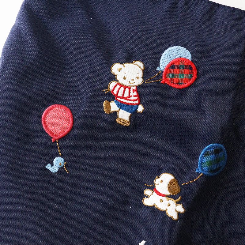 美品 ファミリア familiar レッスンバッグ ＼ネイビー 風船 アップリケ