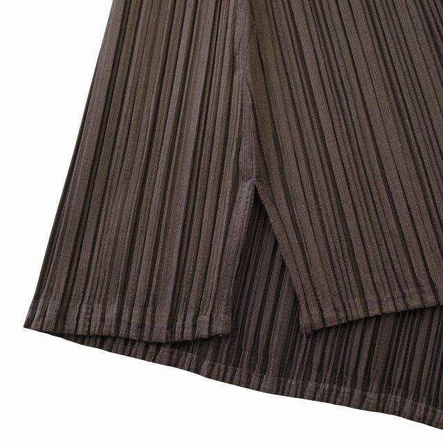 極美品✨PLEATS PLEASE プリーツ　柄入り　ブラウン　大きめサイズ 美品 13SS プリーツプリーズ PLEATS PLEASE イッセイミヤケ ISSEY